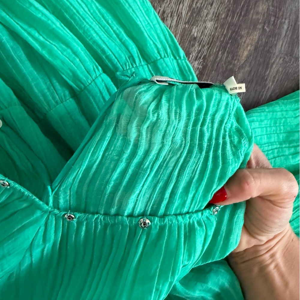 Sandro Emerald Green Tiered Maxi Dress - Picture 6 of 10
